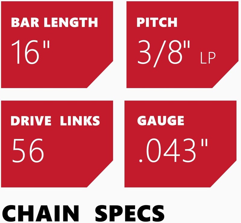 KAKEI Milwaukee Chainsaw Chain 16 Inch 3/8" LP Pitch .043" Gauge 56 Drive Links Fits M18 Fuel, Ego CS1613, Dewalt DCCS690-49162715, DWO1DT616, R56 (3 Chains) - Semi Chisel - Image 3